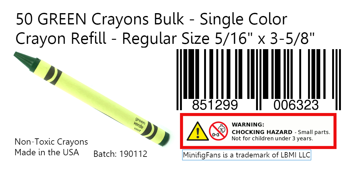 Regular Size 5/16 x 3-5/8 Single Color Crayon Refill 50 Peach Crayons Bulk 